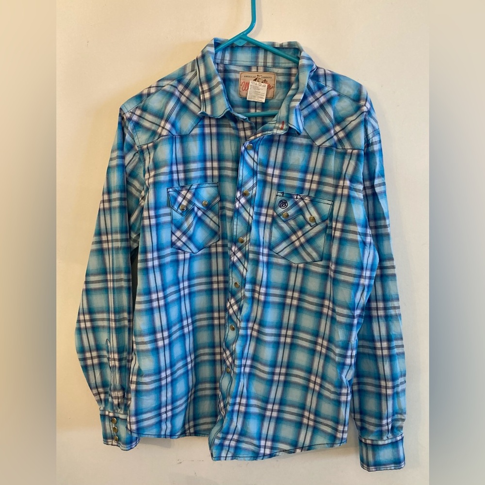 Wrangler pearl snap western button down size xl